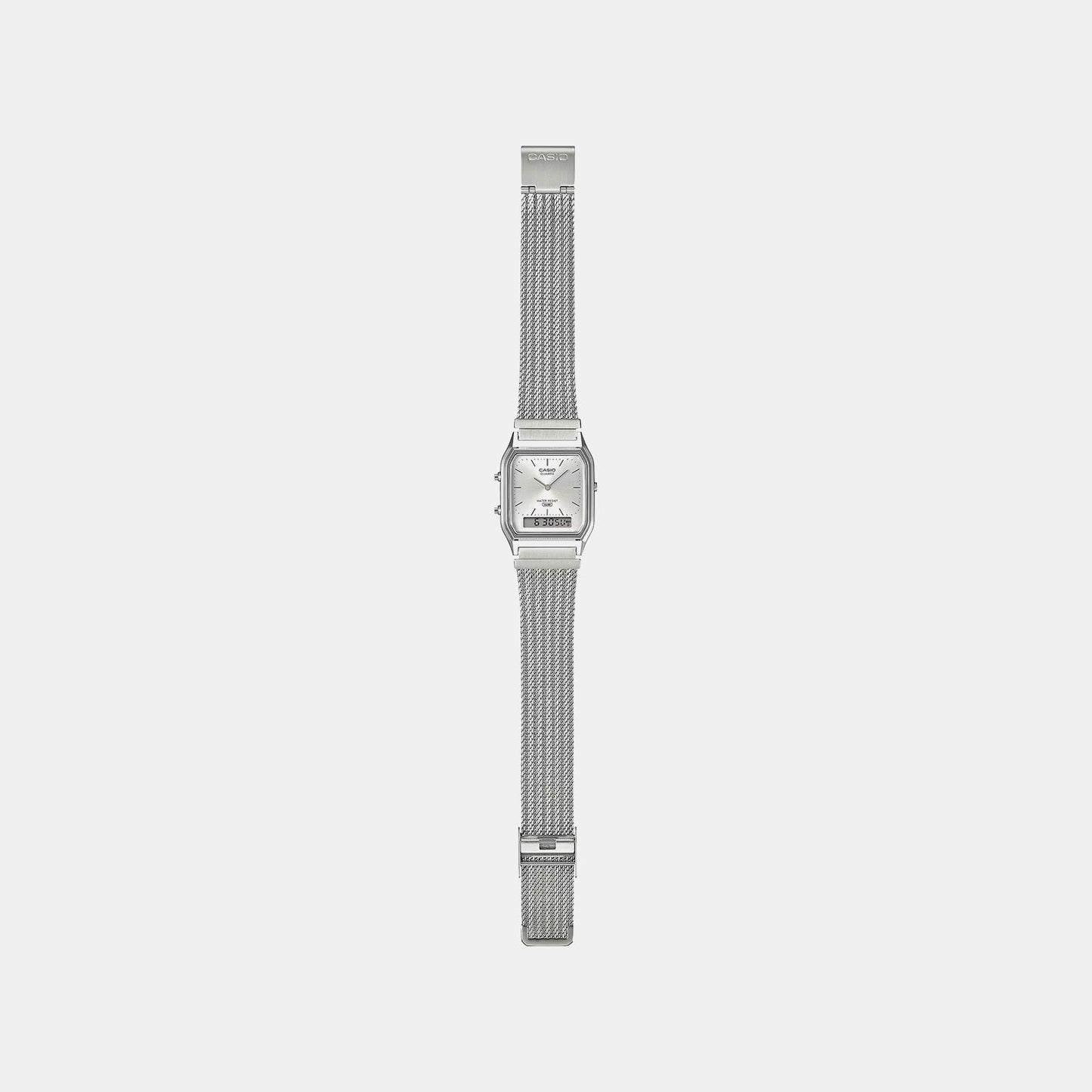 Classics Men Quartz Silver Dial Analog-Digital Leather Watch D418