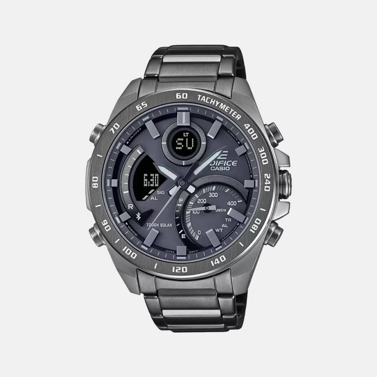 Edifice Men Quartz Grey Dial Analog-Digital Stainless Steel Watch ED527