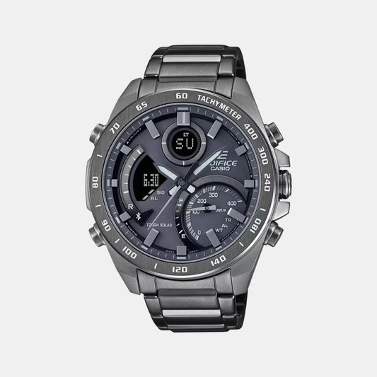 Edifice Men Quartz Grey Dial Analog-Digital Stainless Steel Watch ED527