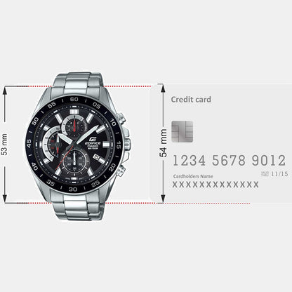 Edifice Men Quartz Black Dial Analog Stainless Steel Watch ED554