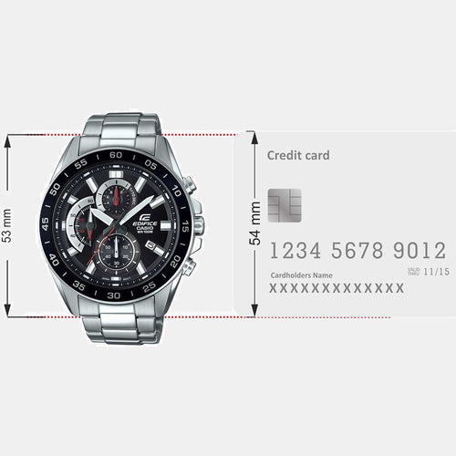 Edifice Men Quartz Black Dial Analog Stainless Steel Watch ED554