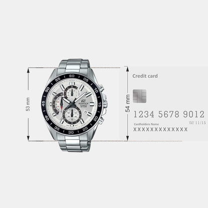 Edifice Men Quartz White Dial Chronograph Stainless Steel Watch ED556