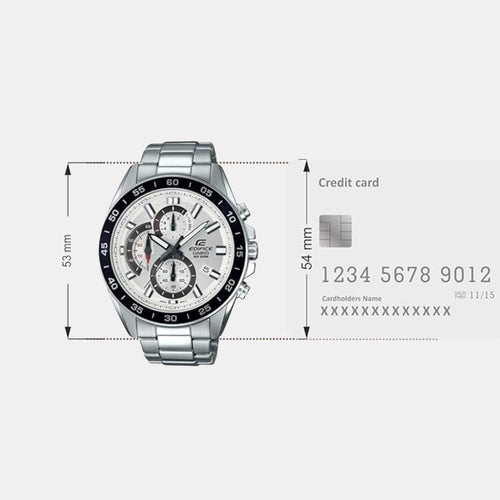 Edifice Men Quartz White Dial Chronograph Stainless Steel Watch ED556
