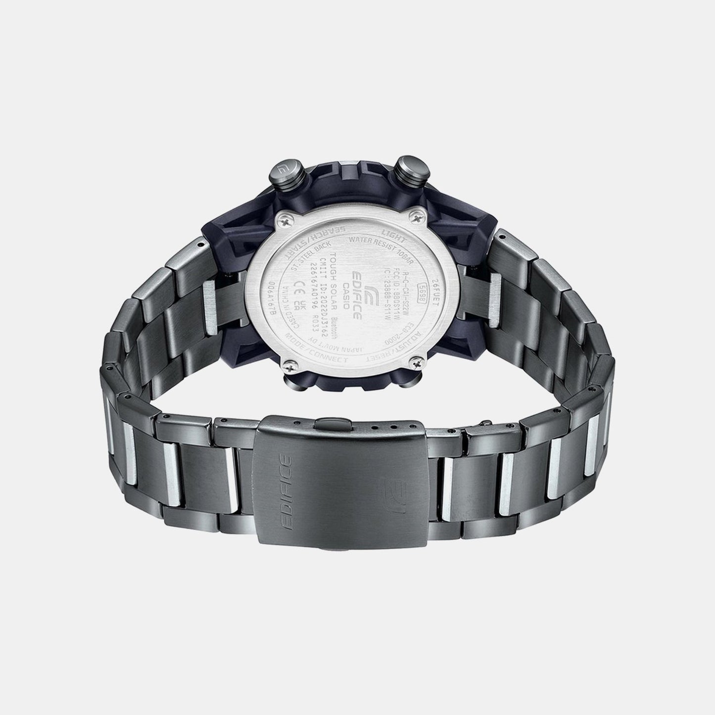 Edifice Men Quartz Black Dial Analog-Digital Stainless Steel Watch ED565