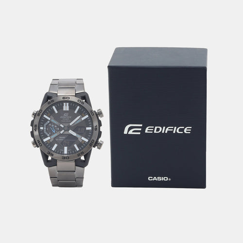 Edifice Men Quartz Black Dial Analog-Digital Stainless Steel Watch ED565