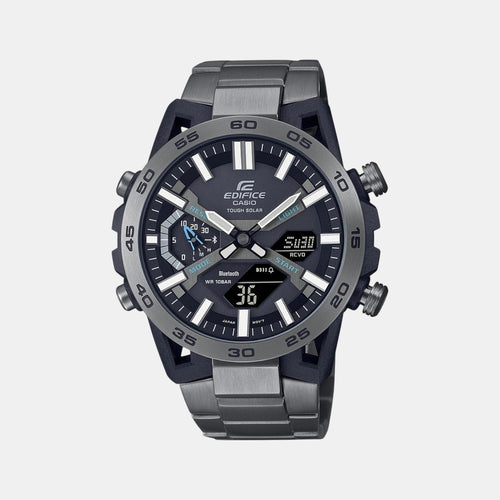 Edifice Men Quartz Black Dial Analog-Digital Stainless Steel Watch ED565