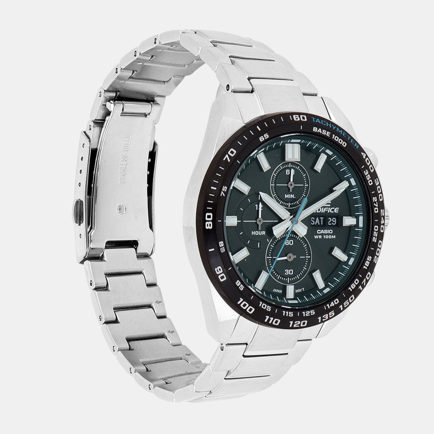 Edifice Men Quartz Green Dial Chronograph Stainless Steel Watch ED595