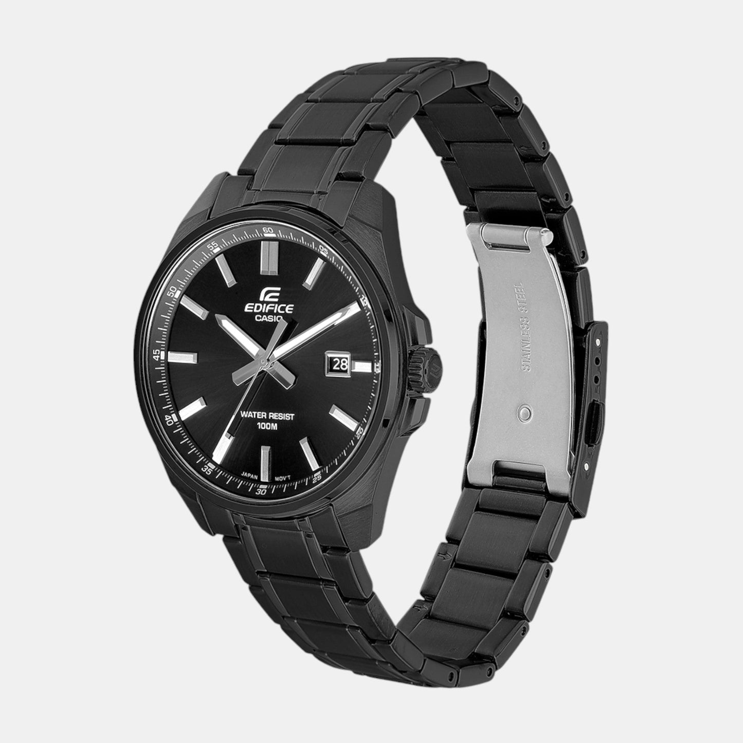 Edifice Men Quartz Black Dial Analog Stainless Steel Watch ED620