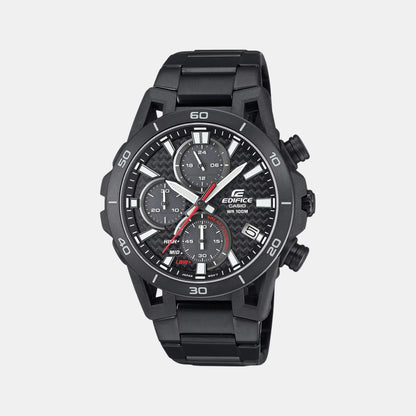 Edifice Men Solar Black Dial Chronograph Stainless Steel Watch ED629