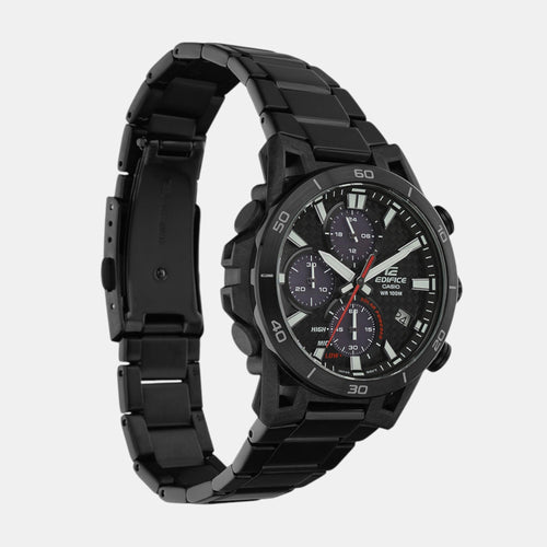 Edifice Men Solar Black Dial Chronograph Stainless Steel Watch ED629