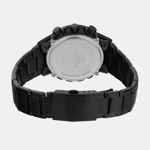 Edifice Men Solar Black Dial Chronograph Stainless Steel Watch ED629