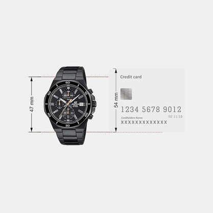 Edifice Men Quartz Black Dial Chronograph Stainless Steel Watch ED638