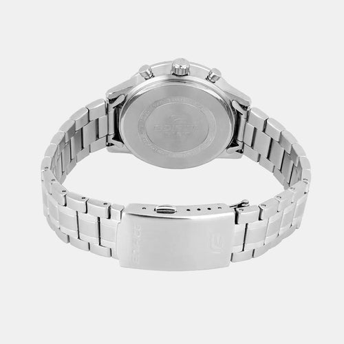 Edifice Men Quartz Black Dial Multi-Function Stainless Steel Watch ED655