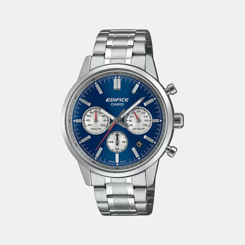 Edifice Men Quartz Blue Dial Multi-Function Stainless Steel Watch ED656