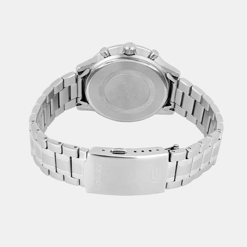 Edifice Men Quartz Blue Dial Multi-Function Stainless Steel Watch ED656