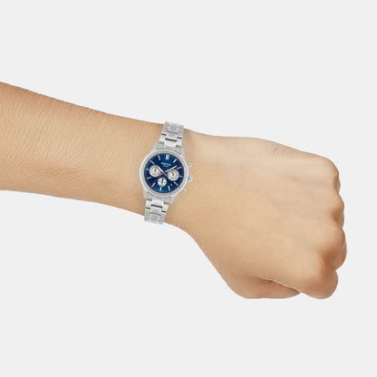 Edifice Men Quartz Blue Dial Multi-Function Stainless Steel Watch ED656