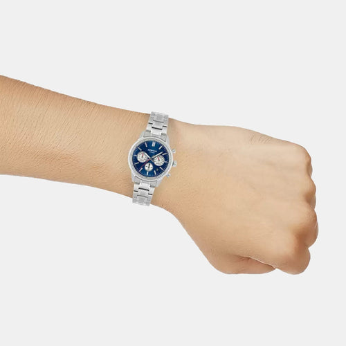 Edifice Men Quartz Blue Dial Multi-Function Stainless Steel Watch ED656