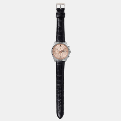 Edifice Men Quartz Peach Dial Analog Leather Watch ED664
