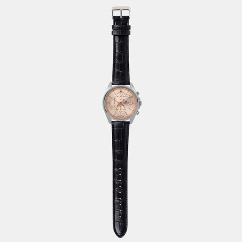 Edifice Men Quartz Peach Dial Analog Leather Watch ED664