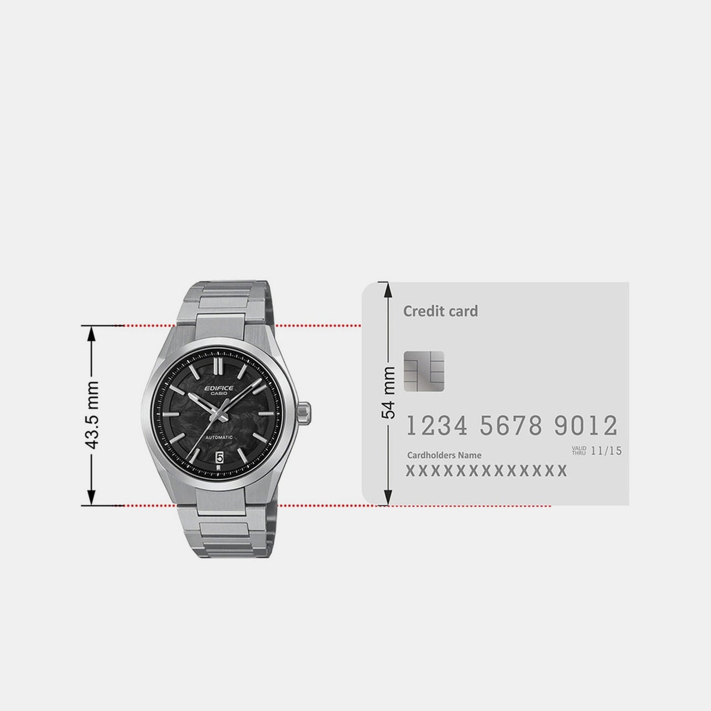 Edifice Men Automatic Black Dial Analog Stainless Steel Watch ED669