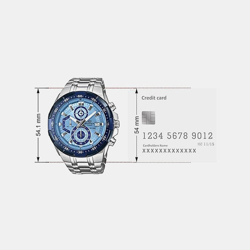 Edifice Men Quartz Blue Dial Chronograph Stainless Steel Watch ED674