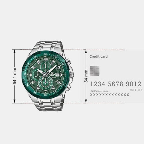 Edifice Men Quartz Green Dial Chronograph Stainless Steel Watch ED675