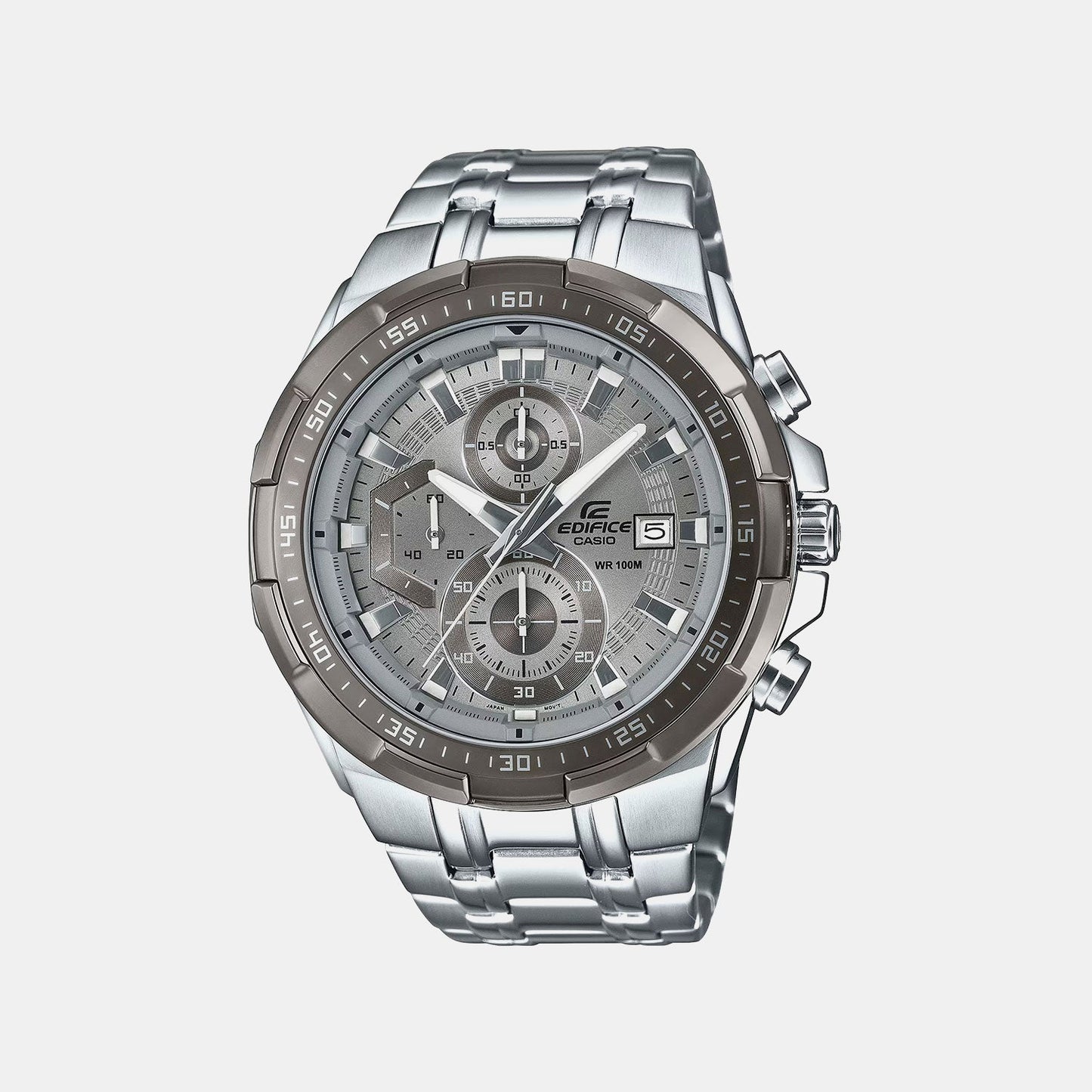 Edifice Men Quartz Grey Dial Chronograph Stainless Steel Watch ED676