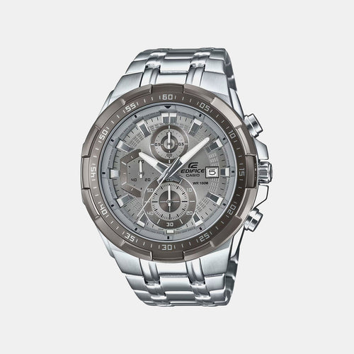 Edifice Men Quartz Grey Dial Chronograph Stainless Steel Watch ED676
