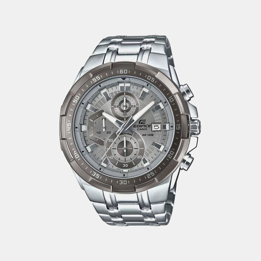 Edifice Men Quartz Grey Dial Chronograph Stainless Steel Watch ED676