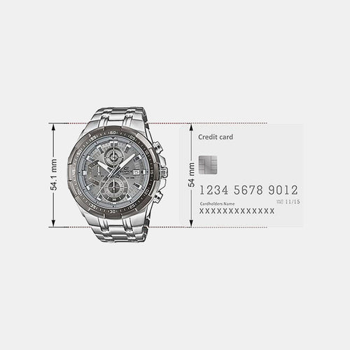 Edifice Men Quartz Grey Dial Chronograph Stainless Steel Watch ED676