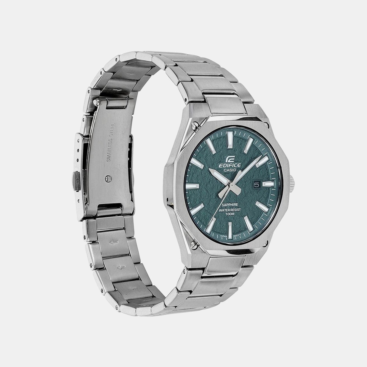 Edifice Men Quartz Green Dial Analog Stainless Steel Watch ED678