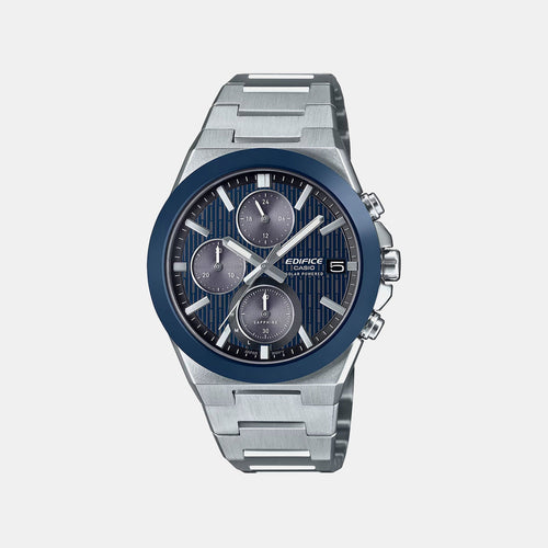 Edifice Men Quartz Blue Dial Analog Stainless Steel Watch ED680