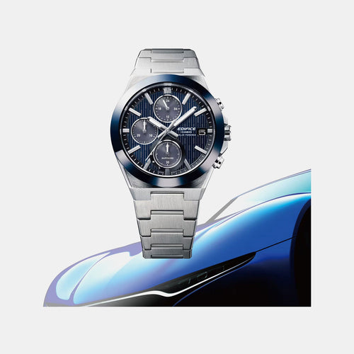 Edifice Men Quartz Blue Dial Analog Stainless Steel Watch ED680