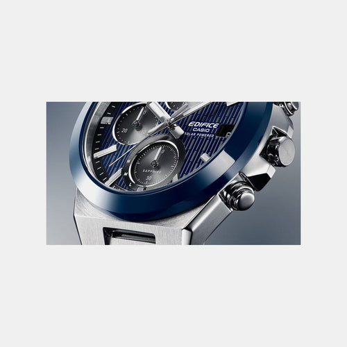 Edifice Men Quartz Blue Dial Analog Stainless Steel Watch ED680