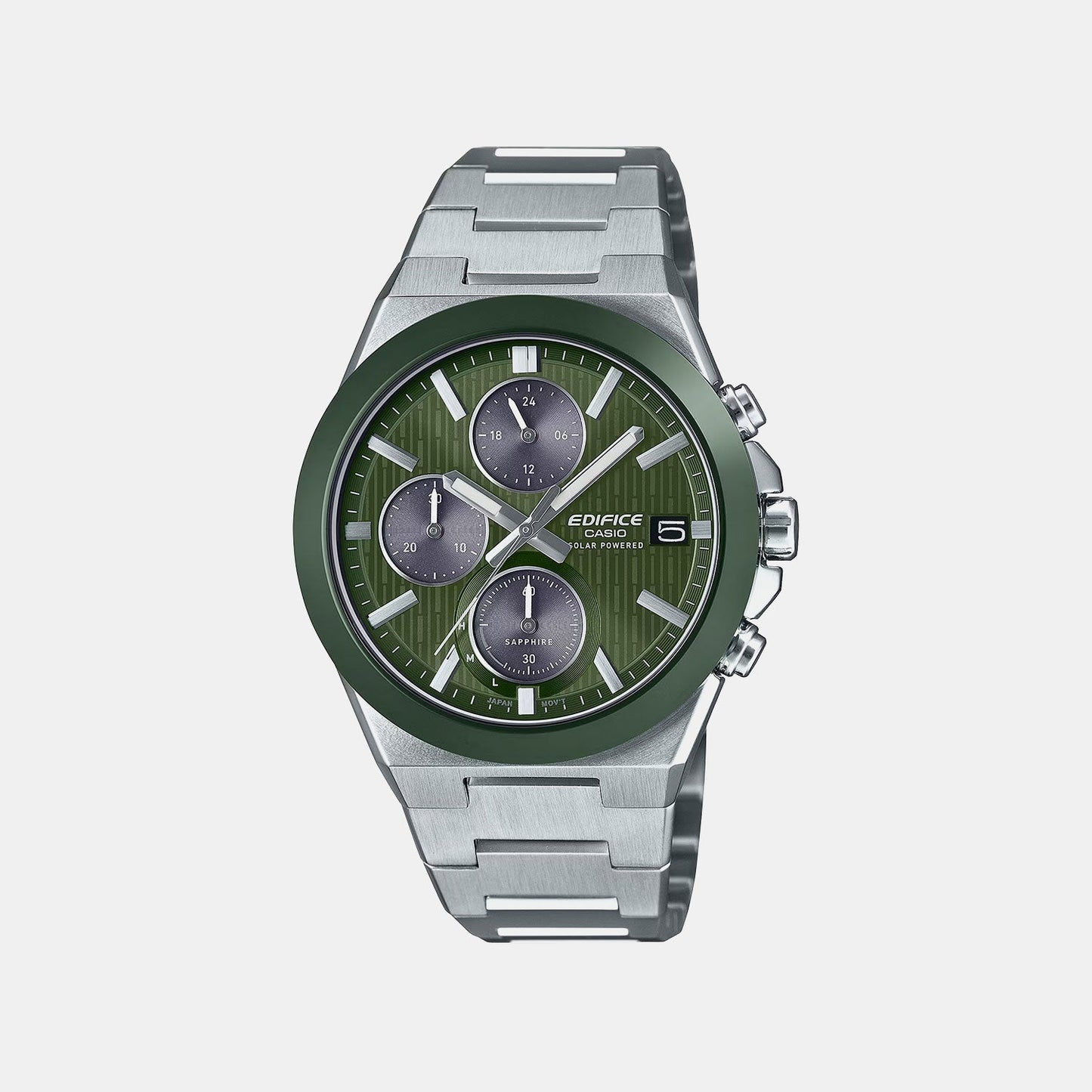 Edifice Men Quartz Green Dial Analog Stainless Steel Watch ED681