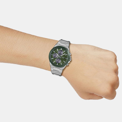 Edifice Men Quartz Green Dial Analog Stainless Steel Watch ED681