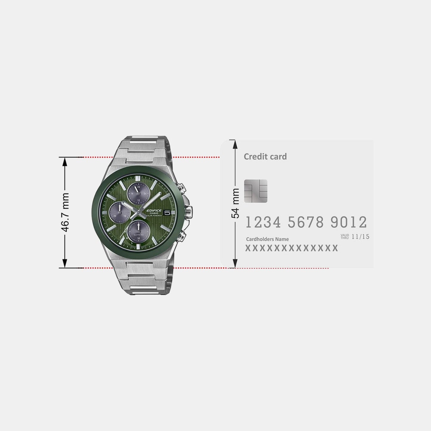 Edifice Men Quartz Green Dial Analog Stainless Steel Watch ED681