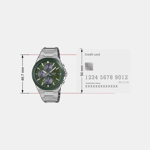 Edifice Men Quartz Green Dial Analog Stainless Steel Watch ED681