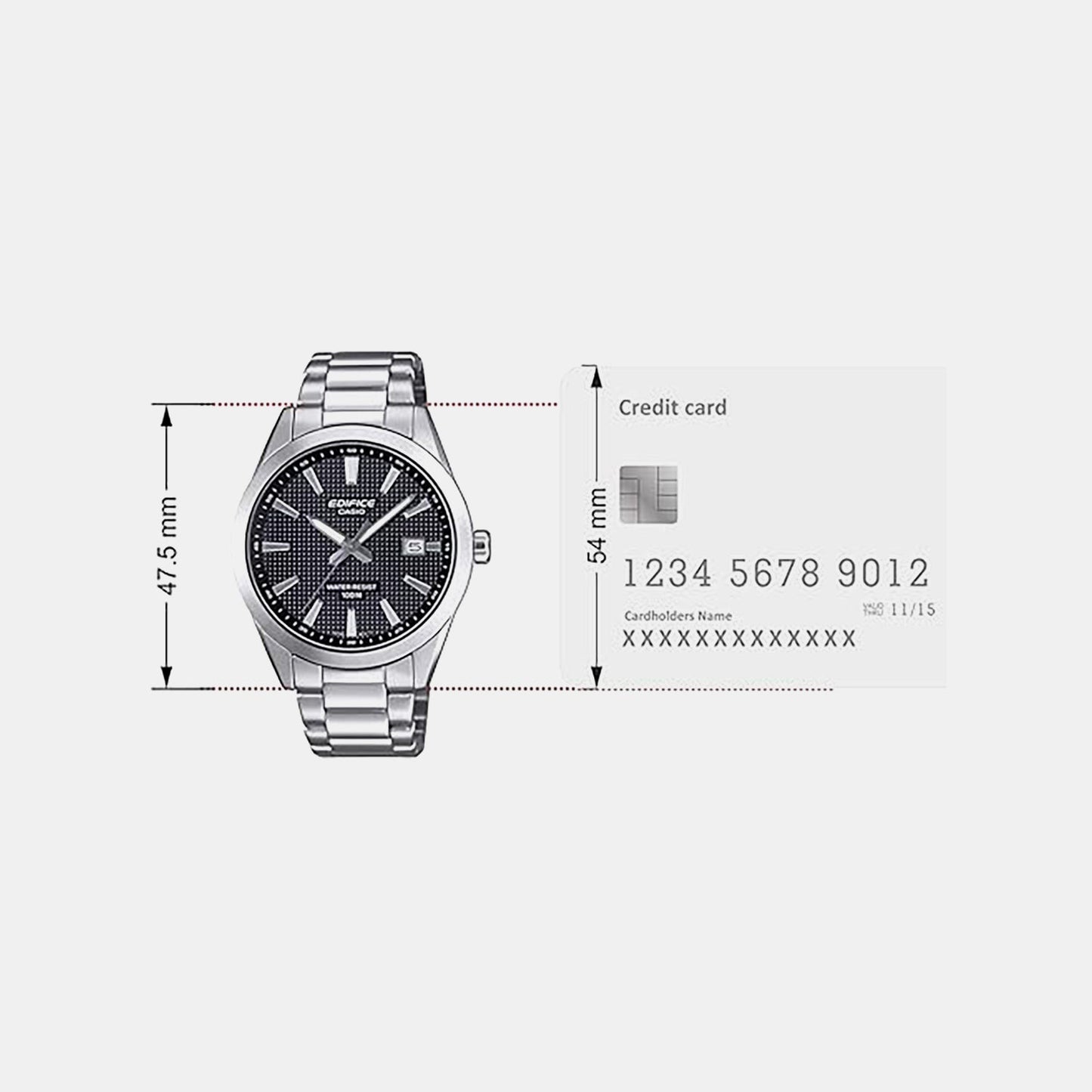 Edifice Men Quartz Black Dial Analog Stainless Steel Watch ED683