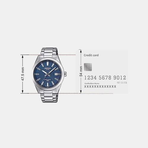 Edifice Men Quartz Blue Dial Analog Stainless Steel Watch ED684