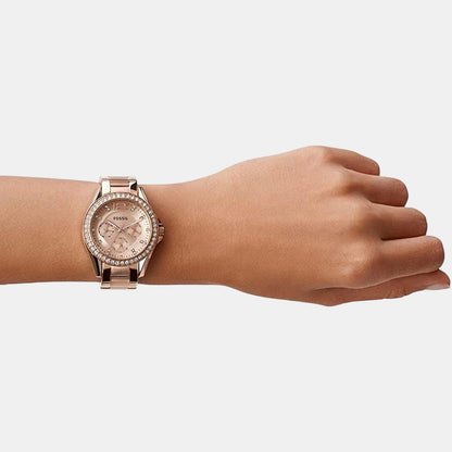 Riley Women Quartz Pink Dial Chronograph Stainless Steel Watch ES2811