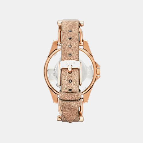 Riley Women Quartz Beige Dial Multi-Function Leather Watch ES3466I