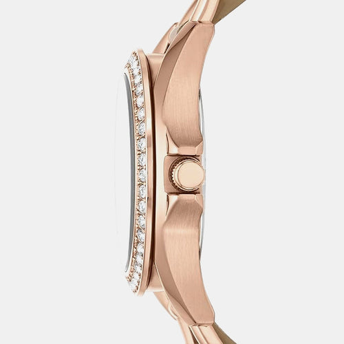 Riley Women Quartz Beige Dial Multi-Function Leather Watch ES3466I
