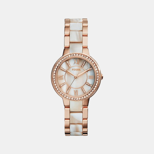 Virginia Women Quartz Mother Of Pearl Dial Analog Stainless Steel Watch ES3716I