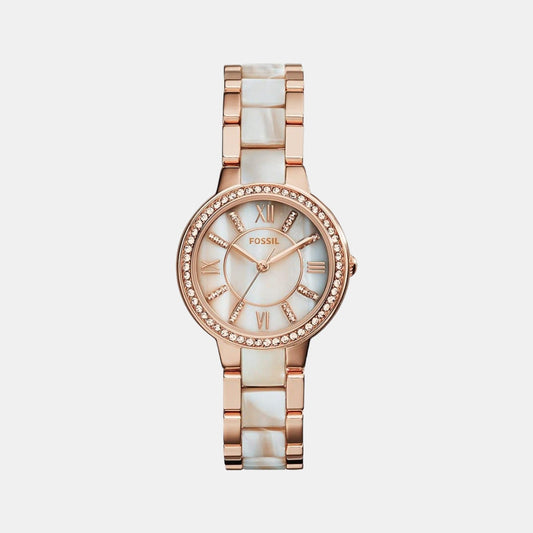 Virginia Women Quartz Mother Of Pearl Dial Analog Stainless Steel Watch ES3716I