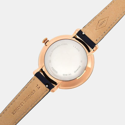 Jacqueline Women Quartz Silver Dial Analog Leather Watch ES3843