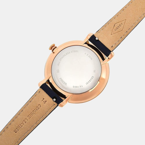 Jacqueline Women Quartz Silver Dial Analog Leather Watch ES3843I