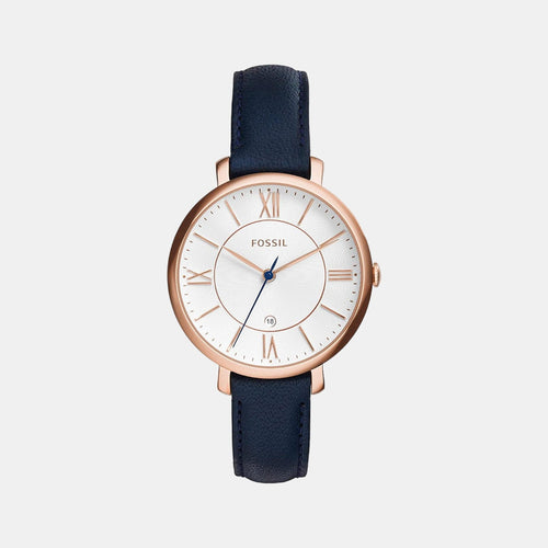 Jacqueline Women Quartz Silver Dial Analog Leather Watch ES3843I