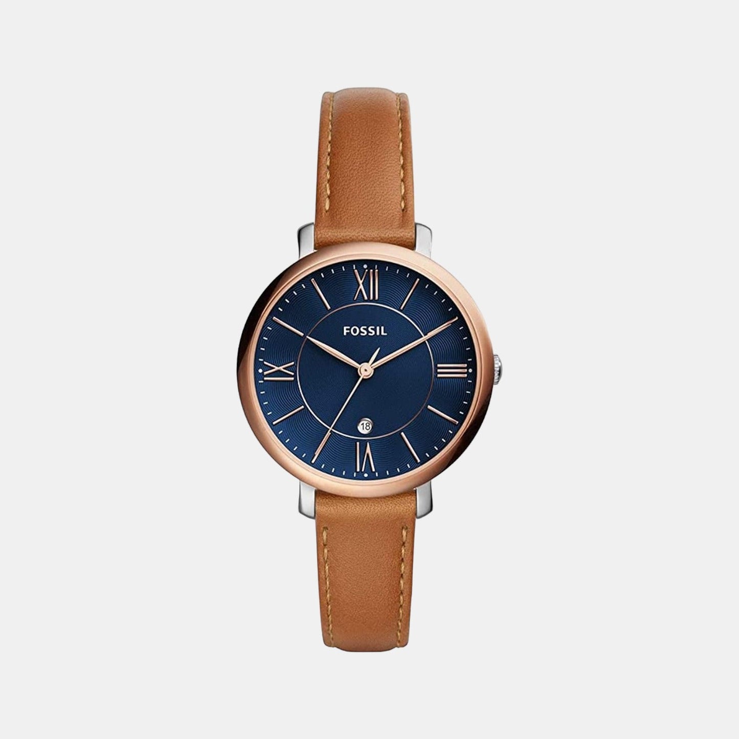Jacqueline Women Quartz Blue Dial Analog Leather Watch ES4274