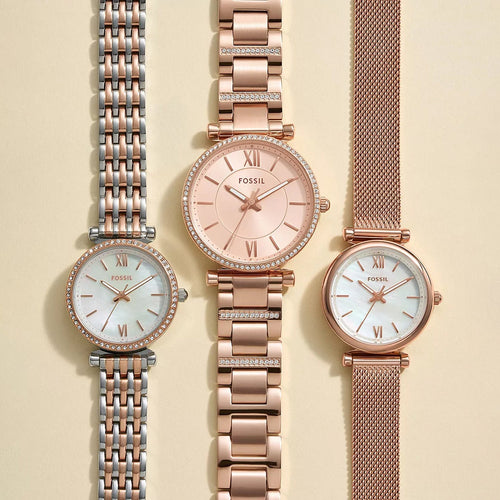 Carlie Women Quartz Rose Gold Dial Analog Stainless Steel Watch ES4301
